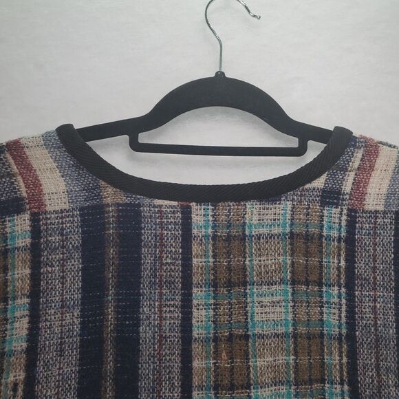 Vtg sz L Plaid Grandpa Vest Wool Button Up Sleeveless Boxy Oversized Grandpacore - Picture 6 of 9